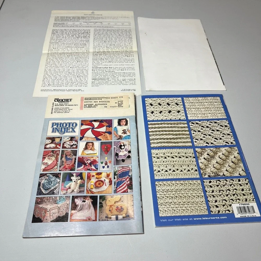 Crochet‎ Pattern Book Lot of 4 Annie's Leisure Arts Shady Lane Leaflet